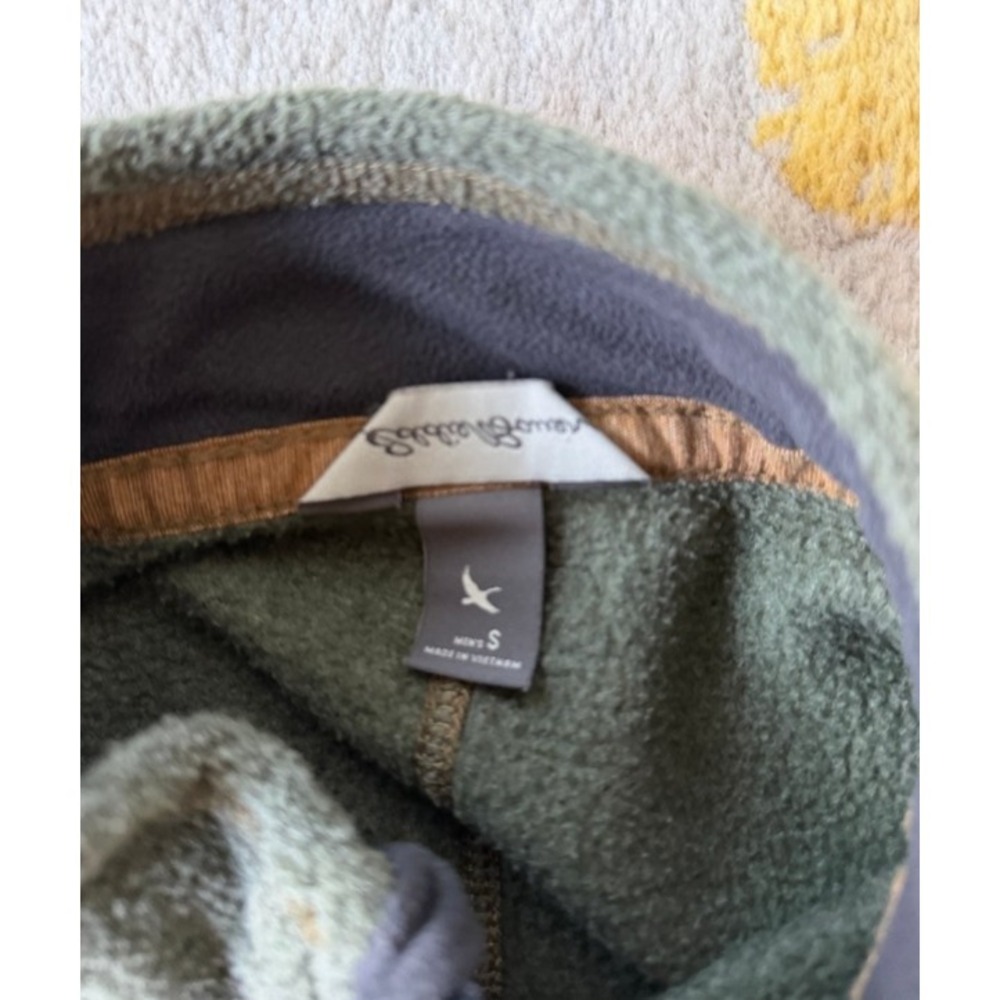 Eddie Bauer Heritage Fleece 1/4 Zip Olive Colorblock Outdoor Pullover S - Picture 3 of 4